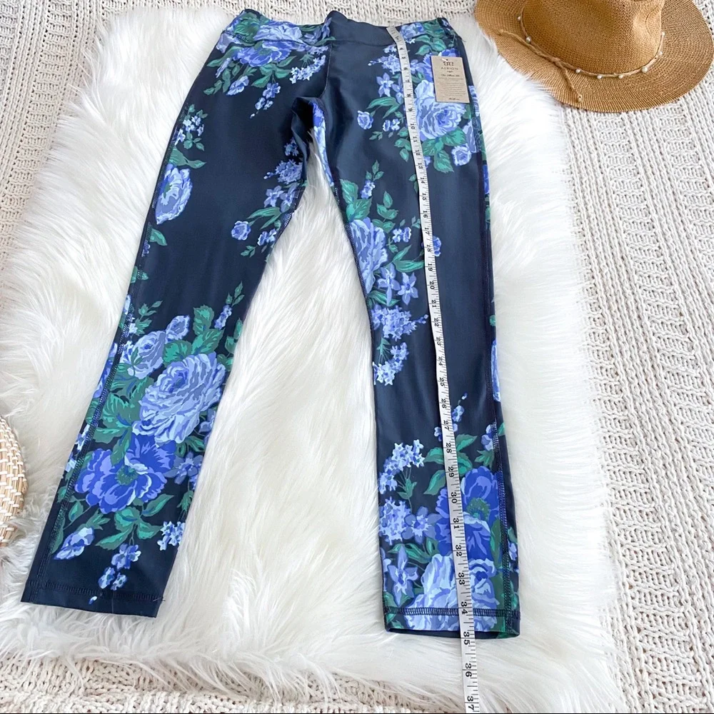 Albion Fit Antiqua Flora Leggings Blue Navy Green Full Length